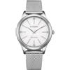 Citizen EM1220-82A Orologio da Donna Eco-Drive Solare in Acciaio Inox, Cinturino in Maglia Milanese, 34 mm, 5 ATM