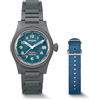 BODERRY Orologio uomo 38mm in titanio, automatico, militare, funzione giorno/data, impermeabile 100M, cinturino in nylon, movimento giapponese NH35 e corona a vite — LANDMASTER