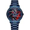Gosasa Orologi da corsa da uomo, in acciaio inox, impermeabili, con mozzo ruotante, design sportivo, Blu Rosso B, moda sportiva