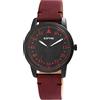 Raptor Orologio da uomo in vera pelle cinturino lancette luminose analogico al quarzo RA20284, Bordeaux rosso/nero, cinghie