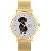 Toff London Black Dachshund Dog Watch Ladies 38mm Case 3atm Resistente all'acqua Movimento al quarzo progettato su misura Lusso alla moda