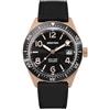 Seestern S434-2 Meccanico Acciaio Oro rosa Nero Silicone Data Zaffiro Orologio Uomo