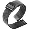ROUHO Acciaio Inossidabile Cinturino Intrecciato Chiusura a Doppia Pressione Metallo Bracciale a Maglia per Daniel Wellington DW