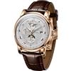 REEF TIGER Top Brand Mens Moonphase Orologio Automatico Calendario Completo Luminoso in Pelle Trasparente Orologio Meccanico RGA1963