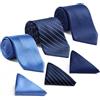OEM Eleganti set di cravatte da uomo in seta - Set da 3 pezzi - Multicolore - Taglia unica - Seta