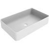 ERCOS Lavabo d'appoggio Rettangolare in ceramica, Lavabo Bagno Colore Bianco Opaco , Senza Troppopieno, Dimensioni 580x360 mm