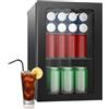 DollarDash Frigorifero per bevande, 24 lattine/20 litri, mini frigorifero con porta in trasparente per birra o vino, piano di lavoro frigorifero con ripiani rimovibili regolabili