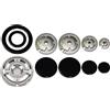 Franza Candy Hoover - Kit 5 bruciatori Originali Sabaf - Defendi completi di piattelli spartifiamma 4 fuochi + quoadrupla corona 5 kw 4 fiamme per cucina piano cottura 5 fuochi - Made in Italy - CA06