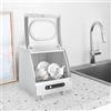 CuCummoo Mini lavastoviglie, Lavastoviglie piano di lavoro, Lavastoviglie portatile silenzioso, 2 programmi di lavaggio per pulire piatti tazze e bicchieri, per casa, ufficio