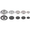 Franza Aeg Rex Zanussi - Kit 5 bruciatori Originali completi di piattelli spartifiamma 4 fuochi + Doppia corona per cucina piano cottura 5 fuochi - Made in Italy - EL04/1