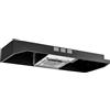 FIREGAS Cappa da cucina nera da 91,4 cm, cappa da cucina convertibile senza canalizzazione, cappa di sfiato in acciaio inossidabile verniciato nero con luce LED, ventola di scarico a 2 velocità