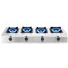 Generic Piano cottura a gas con 4 fuochi - GPL / NG Dual Fuel, accensione elettronica pulsata - Piano cottura da incasso in acciaio inox per uso domestico e professionale