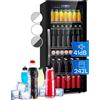 KLARSTEIN Mini Frigo da Camera per Birra, Frigo Portatile, Piccolo da Ufficio Con Porta in Vetro, Mini Frigo Bar Con Ripiani Rimovibili, 0-20°C, 242L