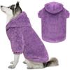 QDYU Felpa con cappuccio per cani di taglia grande, morbido pile double-face, viola, XXL