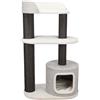 TRIXIE Albero tiragraffi per Gatti particolarmente Grandi XXL Cara, 128 cm, Bianco/Grigio - 4444
