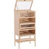 PawHut Gabbia per Roditori e Criceti a 4 Ripiani con Tetto Apribile in Legno 60x40x120cm