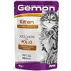 Generico Gemon Umido Kitten Gatto, bocconcini con POLLO per gattini cuccioli in accrescimento| 12 Bustine da 100 grammi l'una.