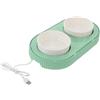 COLLBATH Ciotola Riscaldata per Gatti e Cani in Ceramica Scomparti Rimovibili USB Controllo Temperatura per Cibo e Acqua Doppio per Inverno Facile da Pulire Resistente Macchie e Odori