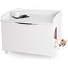 WONDERMAKE Mobile porta lettiera gatto, mobiletto porta lettiera grande in legno, armadio XL, casetta gatto, mobile moderno multiuso, 73,5 x 51,5 x 57 cm, bianco