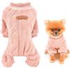 SMALLLEE_LUCKY_STORE Pigiama per Cani in Pile di Flanella Spessa, Tuta Invernale Calda a 4 Zampe per Piccola Taglia e Gatti, Cappotto Morbido, Yorkie, Chihuahua, Cucciolo, rosa, M