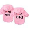 DERUILA Maglione per cani di piccola taglia I Love Mommy Dog Clothes I Love My Mom|Dad Hoodie Pet Puppy Maglione per cani di piccola taglia S