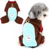 Ranphy Pigiama in pile per cani di piccola taglia, a blocchi di colore, con anello a D, morbido pullover a quattro zampe, comodo abbigliamento invernale e autunnale, abbigliamento per animali