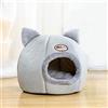 Kavolet Cuccia per Gatti Morbida, Nido per Gatti con Cuscino Interno Rimovibile e Lavabile, Tenda da Campeggio per Gatti 2 in 1, (L 35 * 35 * 40CM) Taglia L, Grigio