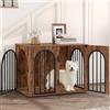 Hzuaneri 80 cm Gabbia per Cani, Tavolo Supplemento, Cuccia Moderna per Cani Interno, Gabbia per Cuccioli, Casetta per Animali, 3 porte, Porta ad arco, 56 x 80 x 61 cm, Marrone Rustico DFC85101B