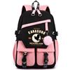 Huacaiyu Anime Haikyuu Zaino Stampato per Ragazza Zaino da 15,6 Laptop, Karasuno Cosplay Hinata Shoyo per kawaii Zaino, Viaggio Bookbag Daypack Borsa da Scuola Nero