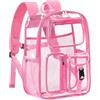 QOECI Zaino trasparente per scuola, 43,2 cm, grande, resistente, in TPU, trasparente, per ragazzi, ragazze, donne, uomini, per sport universitari, Large