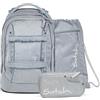 satch pack set Set zaino scolastico, 3 pezzi, ergonomico, 30 litri capacità, con astuccio e borsa sportiva Washed Blue - Blu