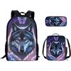 Kuiaobaty Set di cartelle 3 in 1 per ragazze e ragazzi con borsa per il pranzo, astuccio per la scuola secondaria
