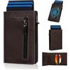 Appdo Bluvella 2.0 Portafoglio Uomo Compatto con Protezione RFID, Porta Carte Slim con Accesso Rapido, Porta Monete con Zip e Chiusura Magnetica, Design Elegante e Funzionale (Marrone caffè)