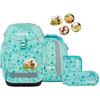 ergobag pack set Zaino scolastico ergonomico e flessibile, 6 pezzi, per la prima elementare HorsedreamBear - Turchese