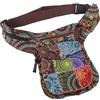 GURU SHOP Stoff Sidebag & Patchwork Hüfttasche, Goa Gürteltasche, Bauchtasche aus Nepal - Braun, Herren/Damen, Baumwolle, Size:One Size, 28x20x3 cm, Festival- Bauchtasche Hippie