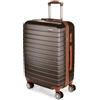 Brubaker Valigia Rigida Paris - Trolley da Viaggio con Chiusura a Combinazione, 4 Ruote e Maniglie Comfort - Trolley 43 x 66,5 x 26 cm - Valigia Rigida in ABS (L - Marrone e Marrone Chiaro)