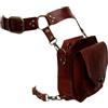 TERNCOEW Medievale Cintura Vita Drop Leg Bag Steampunk Pack Coscia Pelle Moto Cintura Drop Leg Differenze di colore, Marrone, Bellezza di massa