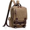 FANDARE New Zaino Uomo Business Sling Bag Student Outdoor Viaggio Borsa a Tracolla Traspirante Tela Cachi B
