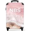 NoBoringSuitcases.com Valigia Bagaglio a Mano 55x40x20 cm, Trolley Personalizzabile, Valigia da Stiva (Mare - Rosa)