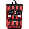 Seven Zaino Scuola Estensibile ACM 1899 Calcio - PATH OF VICTORY, Nero Rosso - Zaino Doppio Scomparto Sdoppiabile Tramite Zip e Con Tasca Porta Borraccia, Zaino Bambino