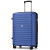 KONO Valigia Media in PP Rigida 65 cm - Trolley Espandibile con Ruote 360°TPE, Portabicchieri Integrato, Leggera con Serratura TSA (24, Marina Militare)