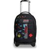 Seven Trolley Scuola Sganciabile Jack 2 Ruote, Nero, Scratchy Boy, 3 in 1, Triplo Uso, Zaino con Carrello Sganciabile, Maxi Capienza, Zaini e Trolley, Scuola, Bambini e Ragazzi