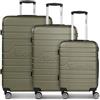 Bench Set di 3 valigie rigide | trolley da viaggio in materiale ABS robusto di alta qualità | per uomo e donna | 4 ruote doppie e lucchetto TSA | serie Seattle, Oliva scuro, Koffer Set (3-teilig), Set