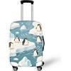 Coloranimal Copertura per bagagli per scuolabus, accessori trolley, custodia protettiva per valigia, taglia 18-32, Pinguino in stile cartone animato., M (22-25 cover), Set Bagagli