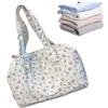 Qzdtue BASSO DI FOCNO FLORALE PER DONNE, BASSO DUFFEL FLORALE DAVERE FLORALE - Borsa di fiori in tela impermeabile a grande capacità,Cartona carina weekender weekender, soft bagagli stoccaggio per ospedale d