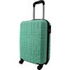 R.Leone Valigia EasyJet 45x36x20 cm Trolley Bagaglio a mano in ABS 4 Ruote Autonome (Verde Acqua, 611 Valigia 50x33x20cm)