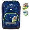 ergobag flex zaino per la scuola elementare, flessibile, ergonomico, leggero, 23 litri, per bambine e bambini Front Runbear - Blu scuro