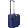 R.Leone Bagaglio a Mano 40x30x20cm Wizzair Vueling 2 Ruota in stoffa A16 (Blu, XXS 40x30x20cm 2Ruota)