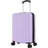 R.Leone Valigia 55x35x25 cm Trolley Bagaglio a Mano 2 Ruota in ABS Air Asia Air France ita airways KLM 318 (Lilla, Valigia 55x35x25 cm)