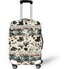 LNXSESN Cprivaligia Nero Beige Blu Coprivaligia Media Elastica Copri Valigia Media Lavabile Anti-Graffio Copertur Copertura Valigia con Cerniera Copri Trolley Riusabile Luggage Cover Per 22-25 Pollici